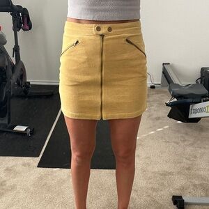 HYFVE Mustard Mini Skirt with Zipper Pockets